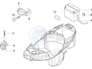 Liberty 50 2t Sport (UK) UK drawing Remote control switches - Battery - Horn