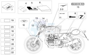 V7 Racer 750 drawing Decal and plate set