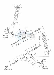 YFM90R (BD3J) drawing FRONT SUSPENSION & WHEEL