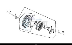 FIDDLE II 50 (25 KM/H) (AF05W4-NL) (E4) (L8-M0) drawing FRONT WHEEL