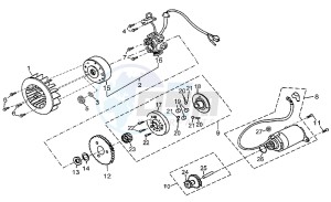 Quasar 180 drawing Flywheel-Syarter motor