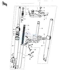 KX 450 drawing FRONT FORK -- 74 KX 450- -