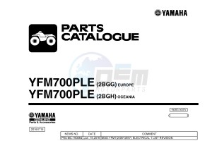 YFM700FWAD YFM700PLE GRIZZLY 700 EPS (2BGG 2BGH) drawing .1-Front-Page