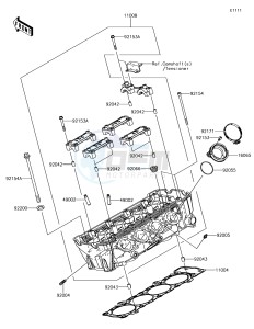 Z1000SX ZX1000WHF XX (EU ME A(FRICA) drawing Cylinder Head