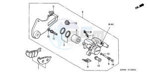 CBR125RW9 UK - (E / WH) drawing REAR BRAKE CALIPER