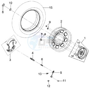 MIO 50 25KMH drawing REAR WHEEL / CENTRAL STAND