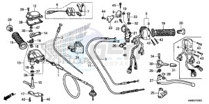 TRX250TME FOURTRAX RECON Europe Direct - (ED) drawing HANDLE LEVER/SWITCH/CABLE