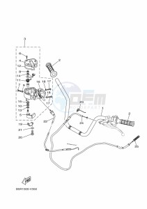 YFM450FWBD KODIAK 450 (B5R1) drawing STEERING HANDLE & CABLE