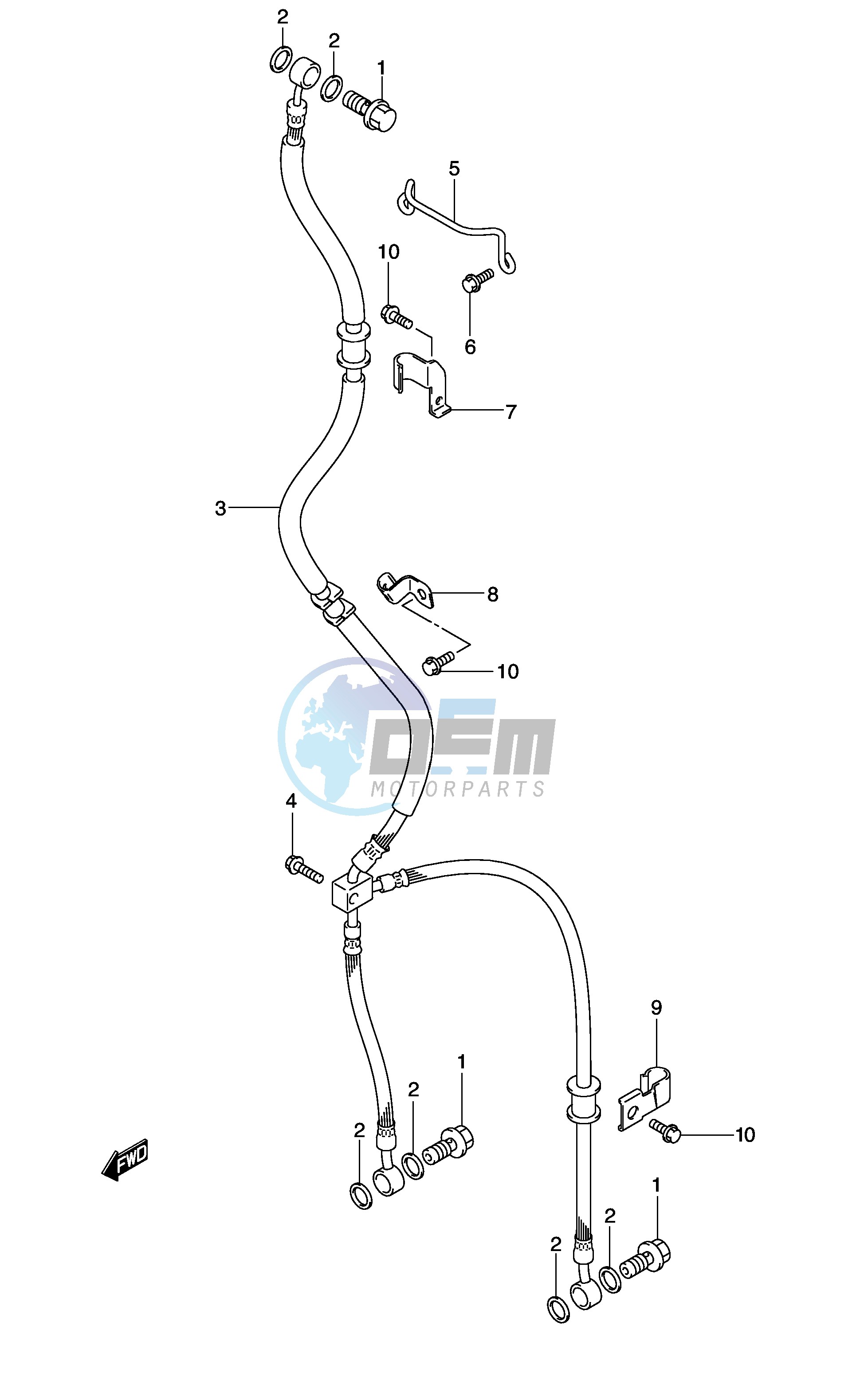 FRONT BRAKE HOSE (MODEL K3 AN650K4 K5)