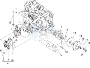 Runner 125 VX 4 (UK) UK drawing Camshaft - Rocking levers support unit