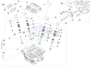 TUONO 125 4T E4 ABS (EMEA) drawing Cylinder head - valves