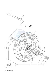 YPR125RA XMAX 125 ABS EVOLIS 125 ABS (2DMC 2DMC) drawing FRONT WHEEL