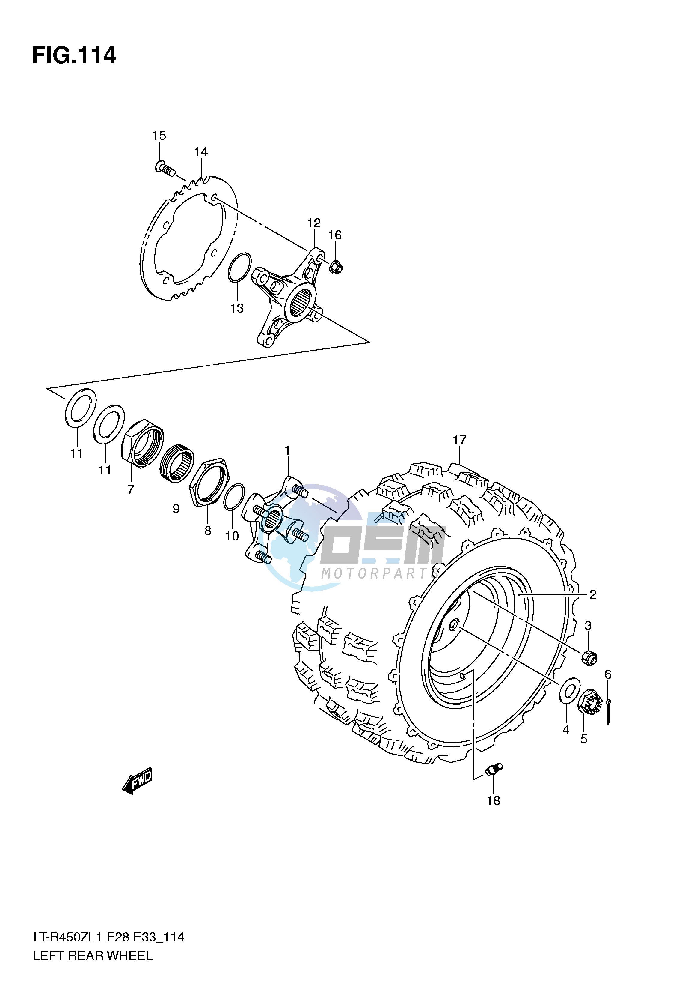 LEFT REAR WHEEL (LT-R450L1 E33)