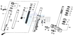 SFX50S drawing FRONT FORK/STEERING STEM