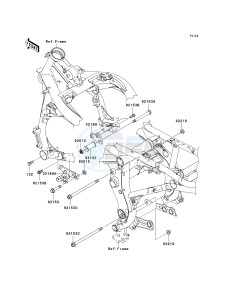 ER 650 A [ER-6N (EUROPEAN] (A6S-A8F) A7F drawing ENGINE MOUNT