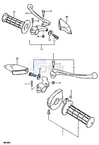 RM100 (N-T-X) drawing HANDLE GRIP - LEVER (RM100T)