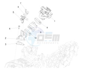 Sprint 125 4T 3V ie (APAC) (CAPH, EX, RK, TW, VT) drawing Throttle body - Injector - Union pipe