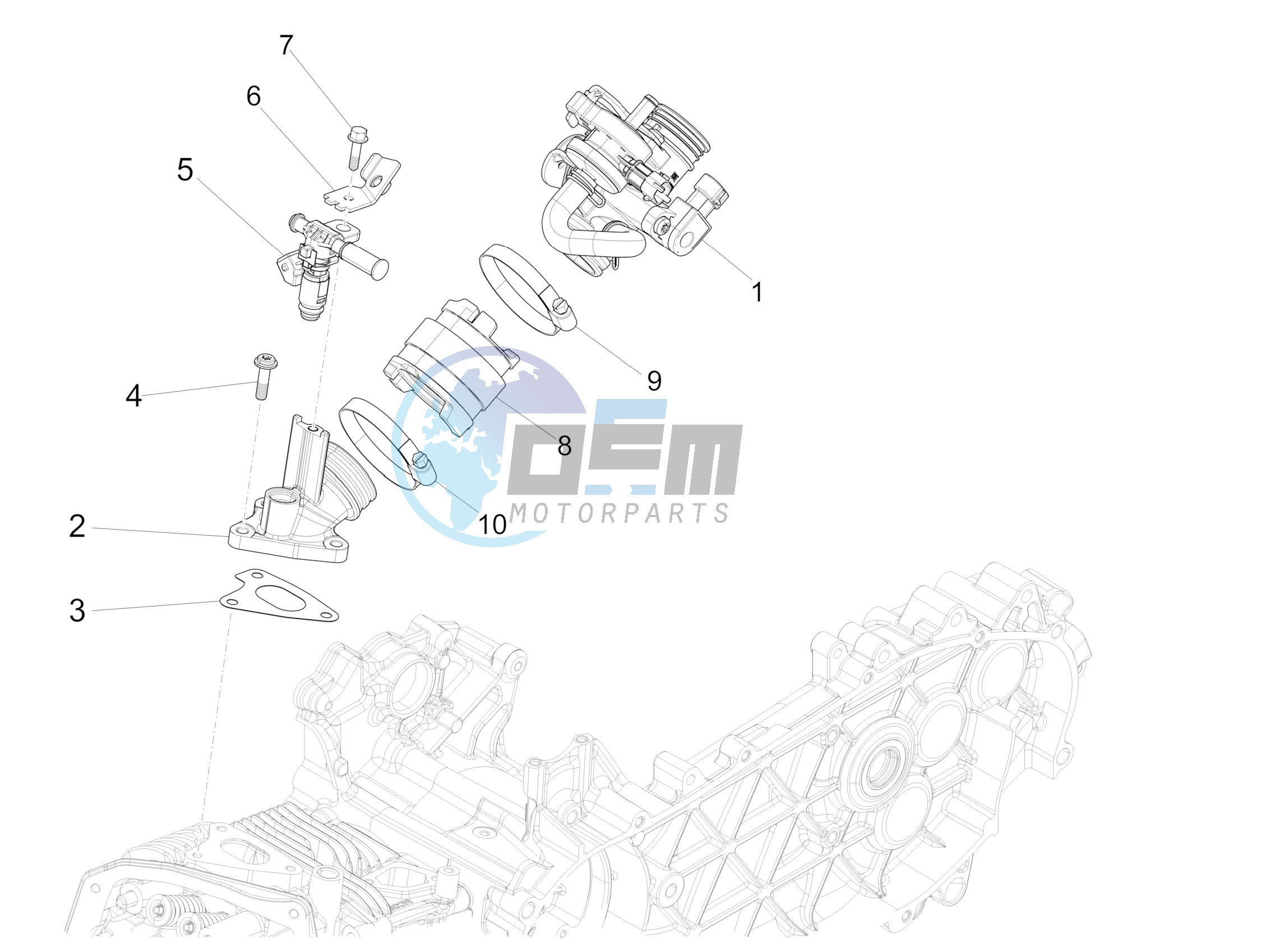 Throttle body - Injector - Union pipe