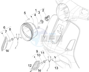 GTS 300 ie Super USA drawing Head lights - Turn signal lamps