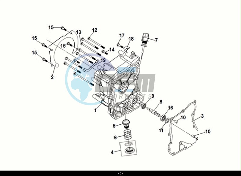 R. CRANK CASE COVER