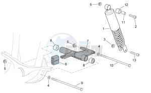 Scarabeo 100 4T e3 net drawing R.shock absorber-connect. Rod