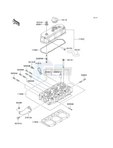 KAF 950 B [MULE 3010 DIESEL 4X4] (B1) [MULE 3010 DIESEL 4X4] drawing CYLINDER HEAD