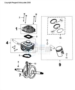 FIGHT 4 50 2T DARKSIDE drawing CRANKSHAFT AND ZUIGER