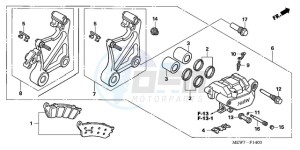 NT700VAA France - (F / ABS) drawing REAR BRAKE CALIPER