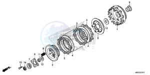 TRX420FE1F TRX420 Europe Direct - (ED) drawing CLUTCH (TRX420FE1/ FM1/ FM2/ TE1/ TM1)