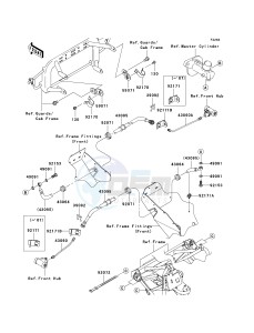 KAF 400 B [MULE 600] (B6F-B9F) B8F drawing FRONT BRAKE PIPING