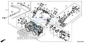 CB500FAF CB500F UK - (E) drawing THROTTLE BODY