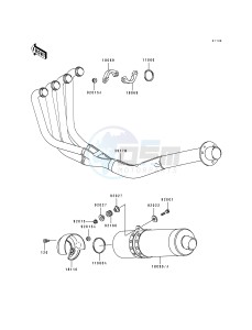 ZX 750 M [NINJA ZX-7R] (M1-M2) [NINJA ZX-7R] drawing MUFFLER-- S- -