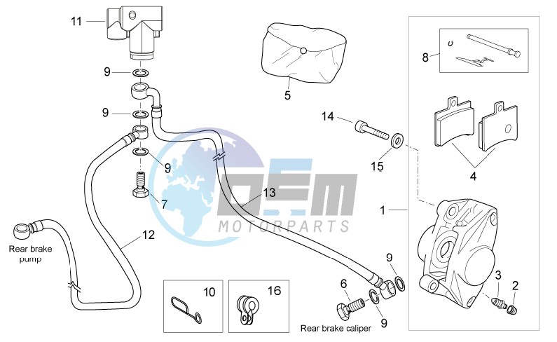 Rear master brake cylinder