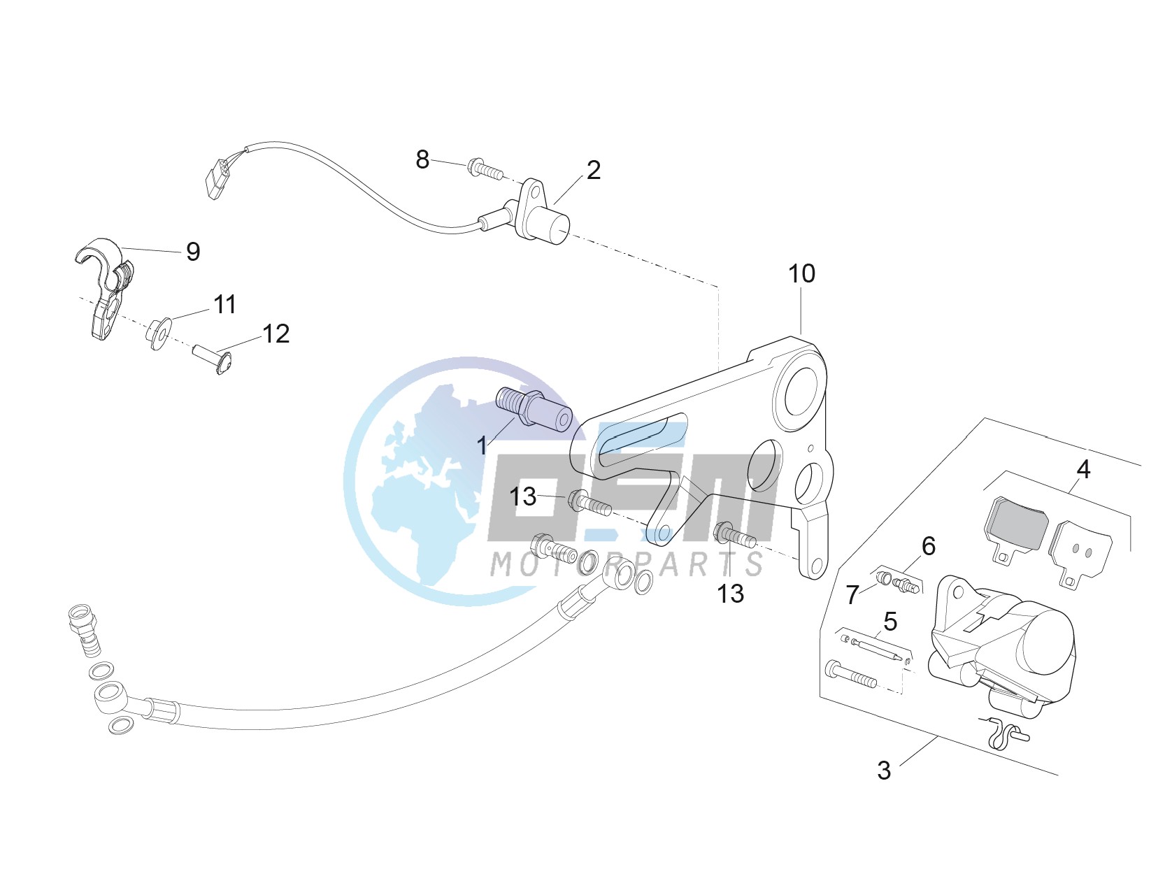 Rear brake caliper