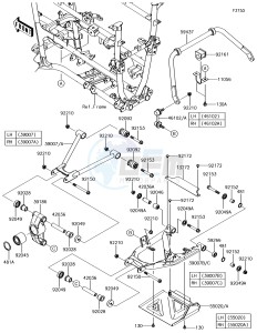 BRUTE FORCE 750 4x4i EPS KVF750HJF EU drawing Rear Suspension