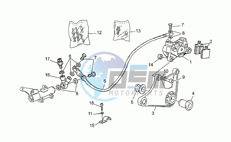 Rear brake caliper