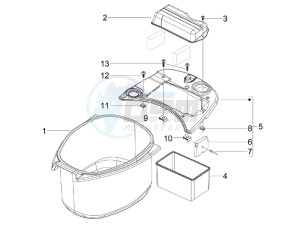 S 125 4T (Euro 3) UK drawing Helmet housing - Undersaddle