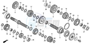 VTR1000F SUPER HAWK drawing TRANSMISSION