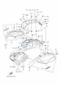 XSR700 MTM690D (BJX1) drawing FUEL TANK 2