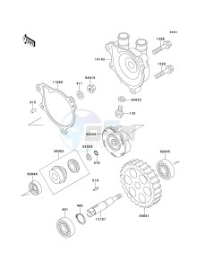 KLX 650 D [KLX650R] (D1) [KLX650R] drawing WATER PUMP