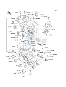 KX 125 M (M1) drawing CRANKCASE