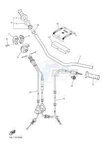 YZ450F (B111 B112 B113 B114) drawing STEERING HANDLE & CABLE