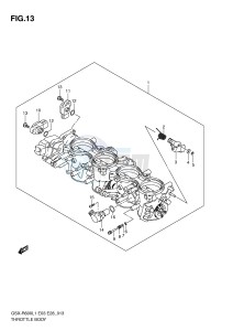 GSX-R600 (E3) drawing THROTTLE BODY (GSX-R600L1 E33)