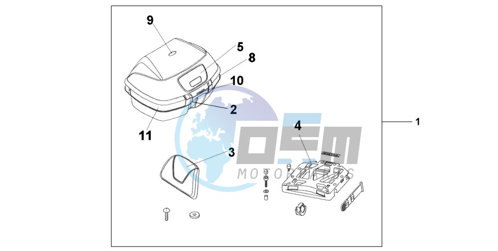 TOP BOX 45L PEARL MON BLUE