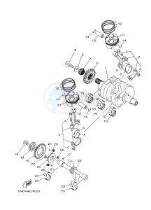 MTN250 MTN-250 MT-250 (B046) drawing CRANKSHAFT & PISTON