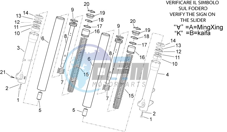 Front fork - Hubs, sleeves