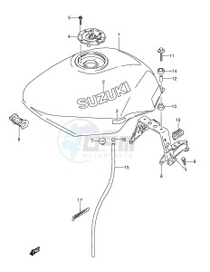 GSX600F (E2) Katana drawing FUEL TANK (MODEL T)