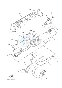 YFM450FWAD YFM45FGPB GRIZZLY 450 EPS (1CTK 1CTL) drawing EXHAUST