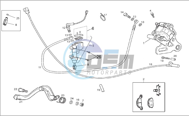 Rear brake caliper