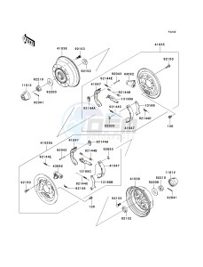 KAF 400 B [MULE 600] (B1) B1 drawing REAR HUBS_BRAKES